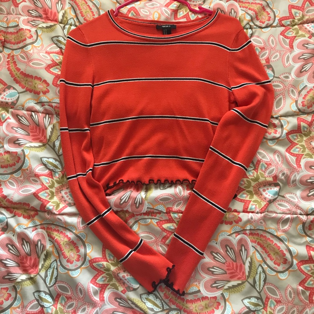 Orange stripped top